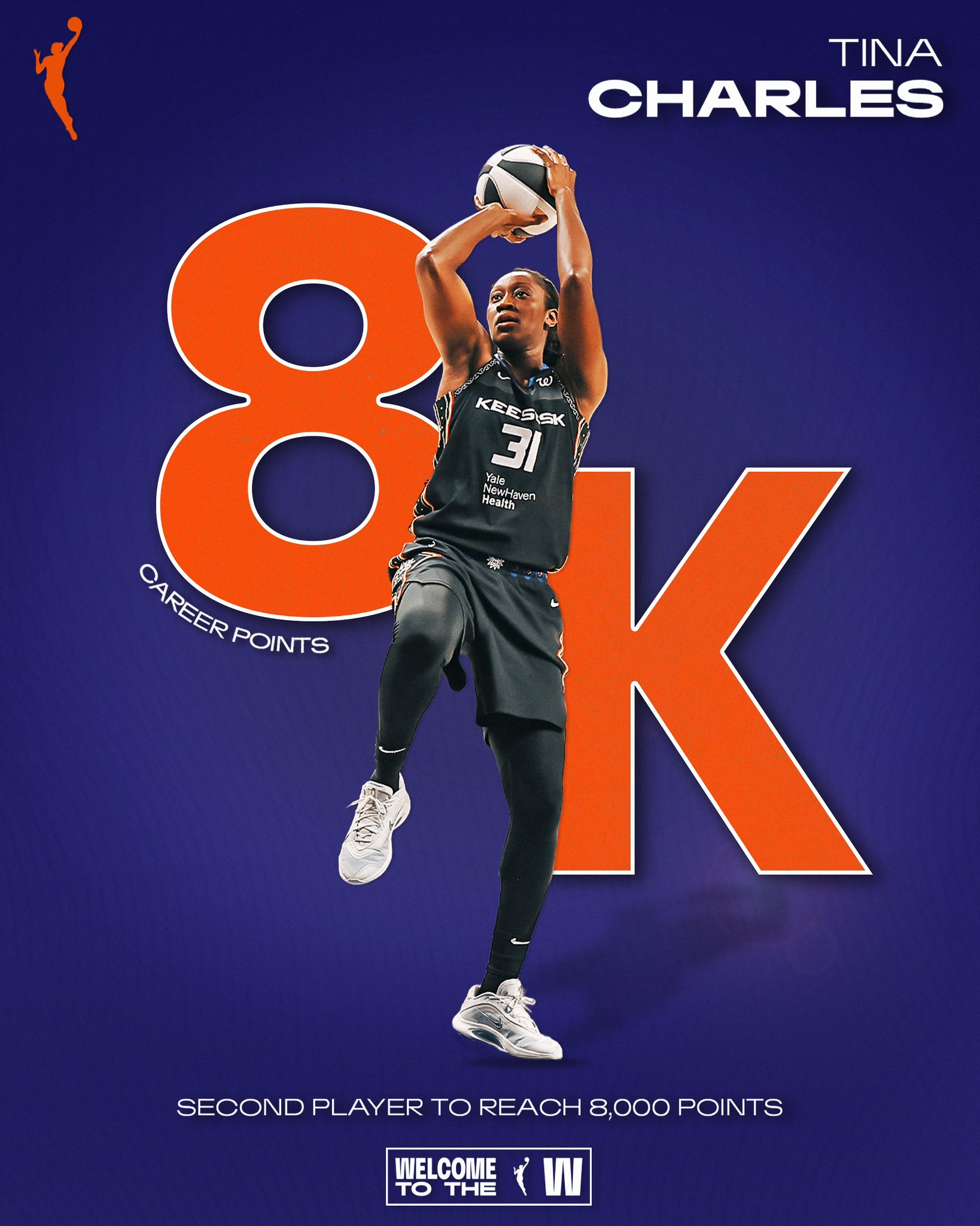 杏彩电脑版-历史第二人！蒂娜·查尔斯生涯总得分突破8000分，仅次于陶乐西